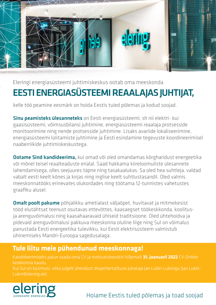Eesti energiasüsteemi reaalajas juhtija